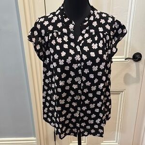 Lovestitch Black and White Floral Blouse